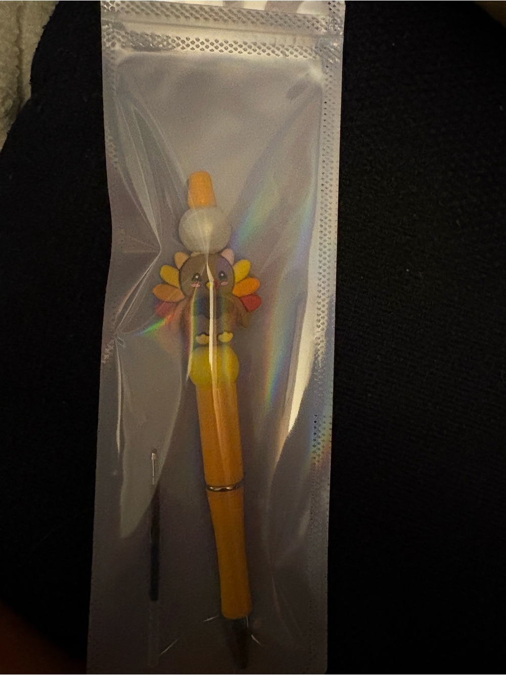 Yellow Turkey Character Kids Pen - Cute Thanksgiving Theme